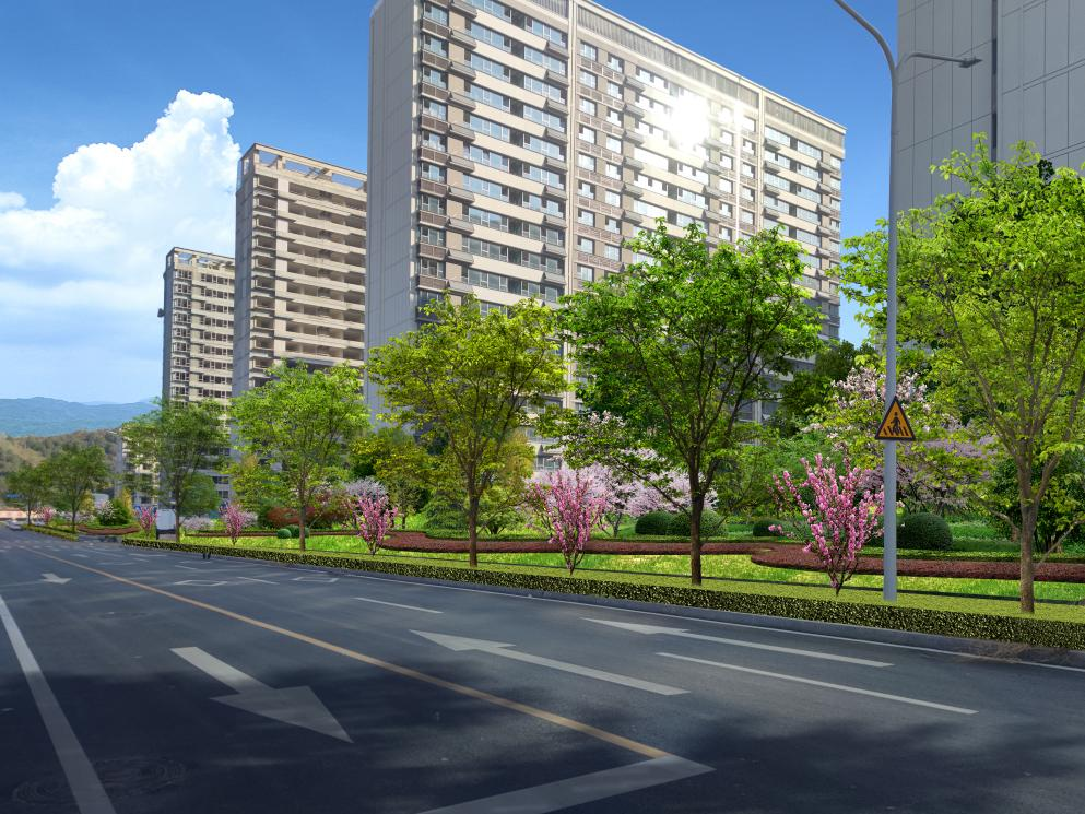 岳而縱二路、北五路、北六路道路綠化設計